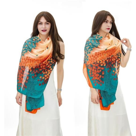 Long Stain Scarf Lightweight Shawls Wraps 01 - Picture 3 of 7